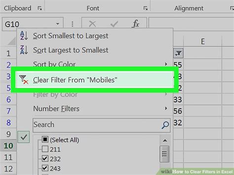 Clear Filters In Excel