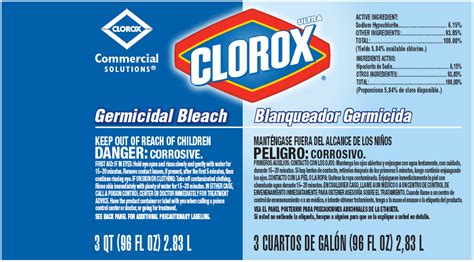 Clorox Bleach Printable Label