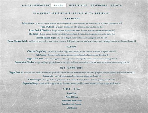 Commissary Menu In Dallas Texas Usa