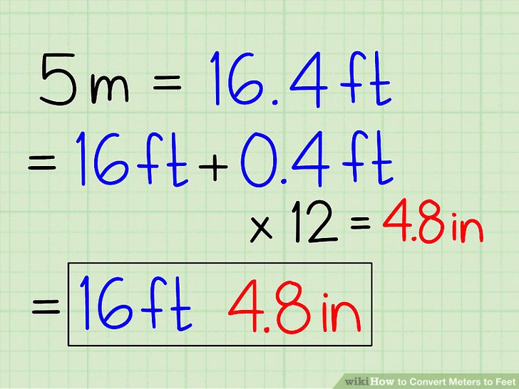 Convert Meters To Feet Using Multiple Conversions M To Ft