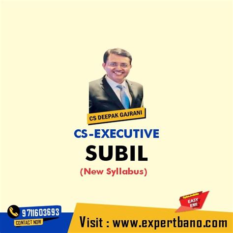 Cs Executive Subil By Cs Deepak Gajrani New Syllabus