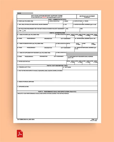 Da Form 2166 9 1A Ncoer Support Form Responsibilities Course Hero