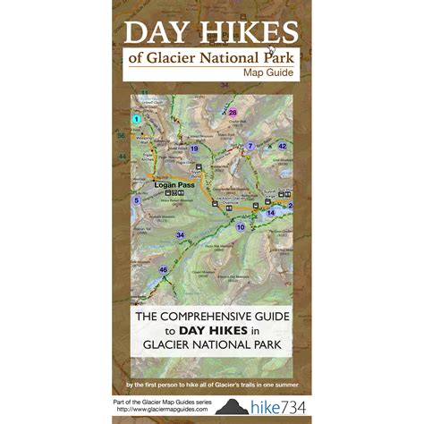 Day Hikes Of Glacier National Park Map Guide Hike 734