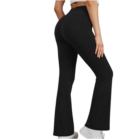 Deholifer Women S Pants Plus Size High Waisted Straight Leg Solid Color