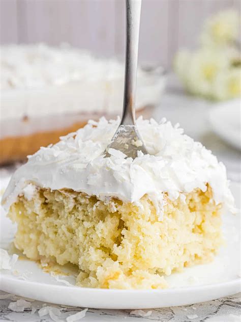 Delicious Moist Coconut Pudding Cake Poke Cake Recipe With Cake