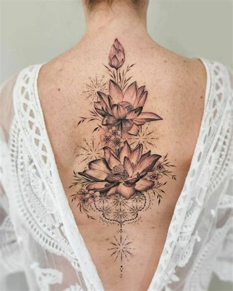 Details More Than 80 Lotus Spine Tattoo In Cdgdbentre