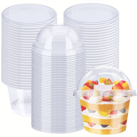 Disposable Clear Plastic Cups For Ice Cream Dessert Cups Snack Bowl