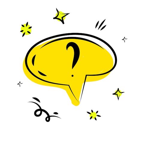 Doodle Yellow Color Question Marks Icon In Bubbles Vector Design