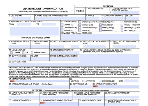 Download Af Form 988 Leave Request Authorization Wikidownload