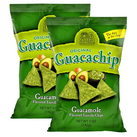 El Sabroso Guacachip Guacamole Flavored Tortilla Chips Crunchy