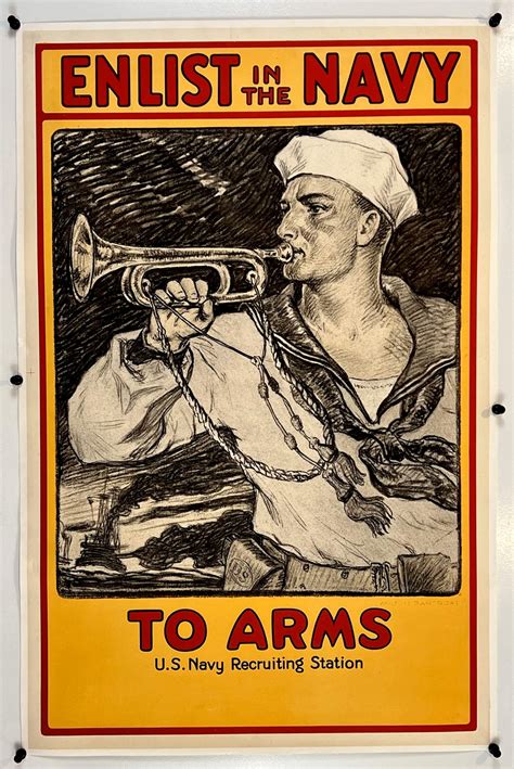 Enlist In The Us Navy Original Vintage Poster Authentic Vintage Posters