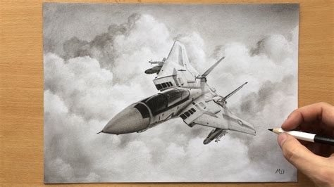 F 14 Pencil Drawing Of A Fighter Plane Youtube