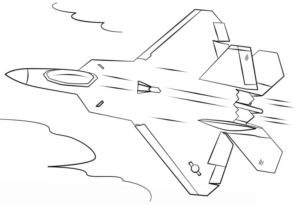 F 22 Raptor Fighter Jet Coloring Page Free Printable Coloring Pages