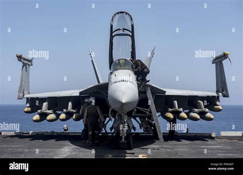 F A 18F Super Hornet Of Vfa 213 Fighting Blacklions Loaded With 10 Gbu