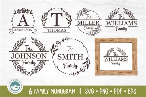 Family Last Name Monogram Svg Cut Files Bundle 1131089