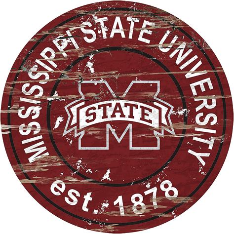 Fan Creations Mississippi State University Distressed Round Sign Academy