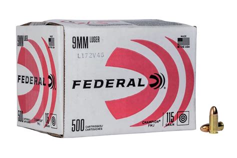 Federal 9Mm 115 Gr Fmj Champion Training 100 Box Sportsman S Outdoor