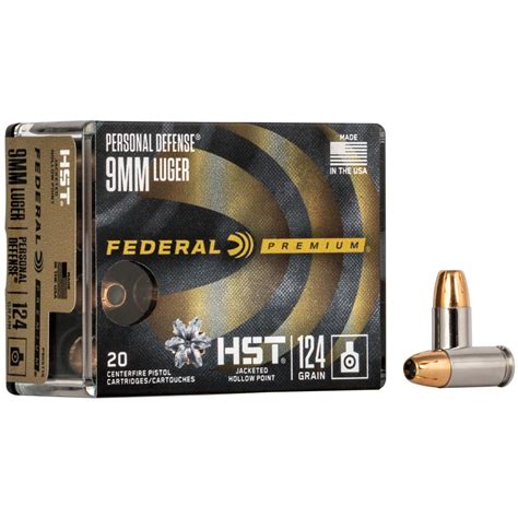 Federal Premium Personal Defense Ammo 9Mm Luger 124 Grain Hst Jacketed