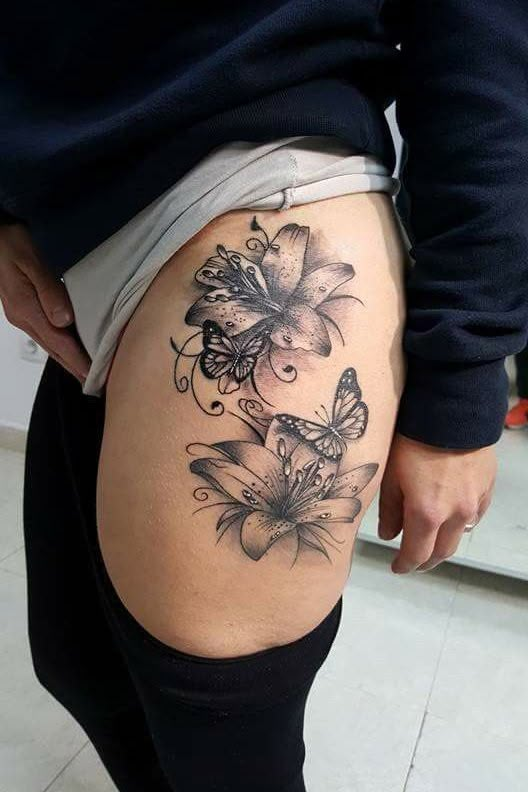 Female Deep Meaningful Tattoos Thigh