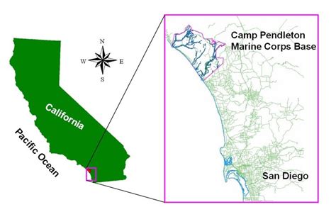 Figure 1 Location Of Camp Pendleton Marine Corps Base On The Southern