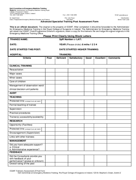 Fillable Online Statement Of Intent Basic Specialist Training Programme