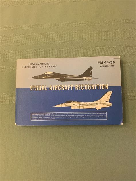 Fm 44 30 Visual Aircraft Recognition Book 1986 Headquarters Department