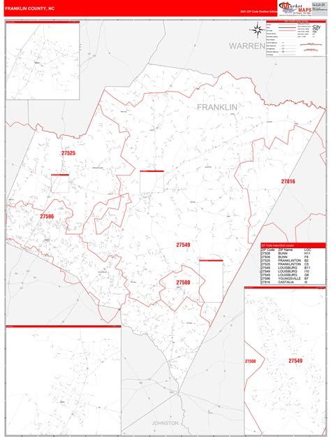 Franklin County Zip Code Map Map Vector