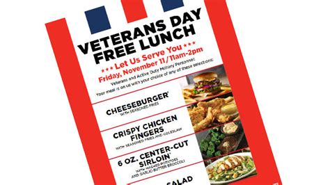 Free Meals For Veterans Today