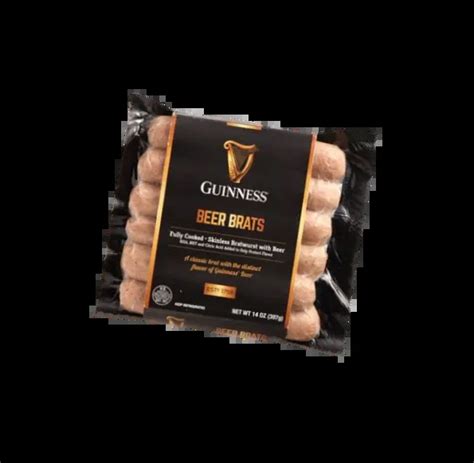 Fully Cooked Guinness Beer Brats Skinless Foodalchemisthk