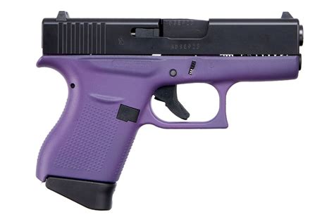 Glock 43 9Mm Carry Conceal Pistol With Cerakote Purple Grip Frame And