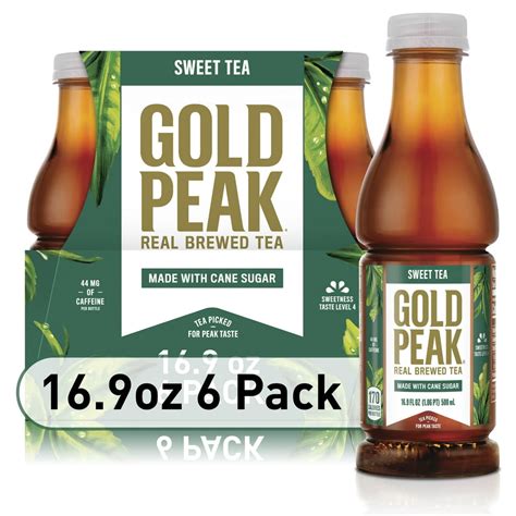 Gold Peak Sweetened Black Tea Bottles 16 9 Fl Oz 6 Pack Walmart Com