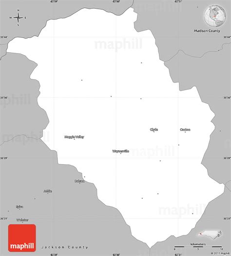 Gray Simple Map Of Haywood County