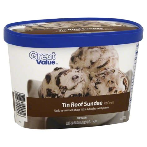 Great Value Tin Roof Sundae Ice Cream 48Oz Walmart Com