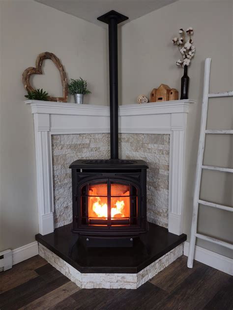 Greengate Ranch Remodel Pellet Stove Corner Wood Stove Pellet Stove