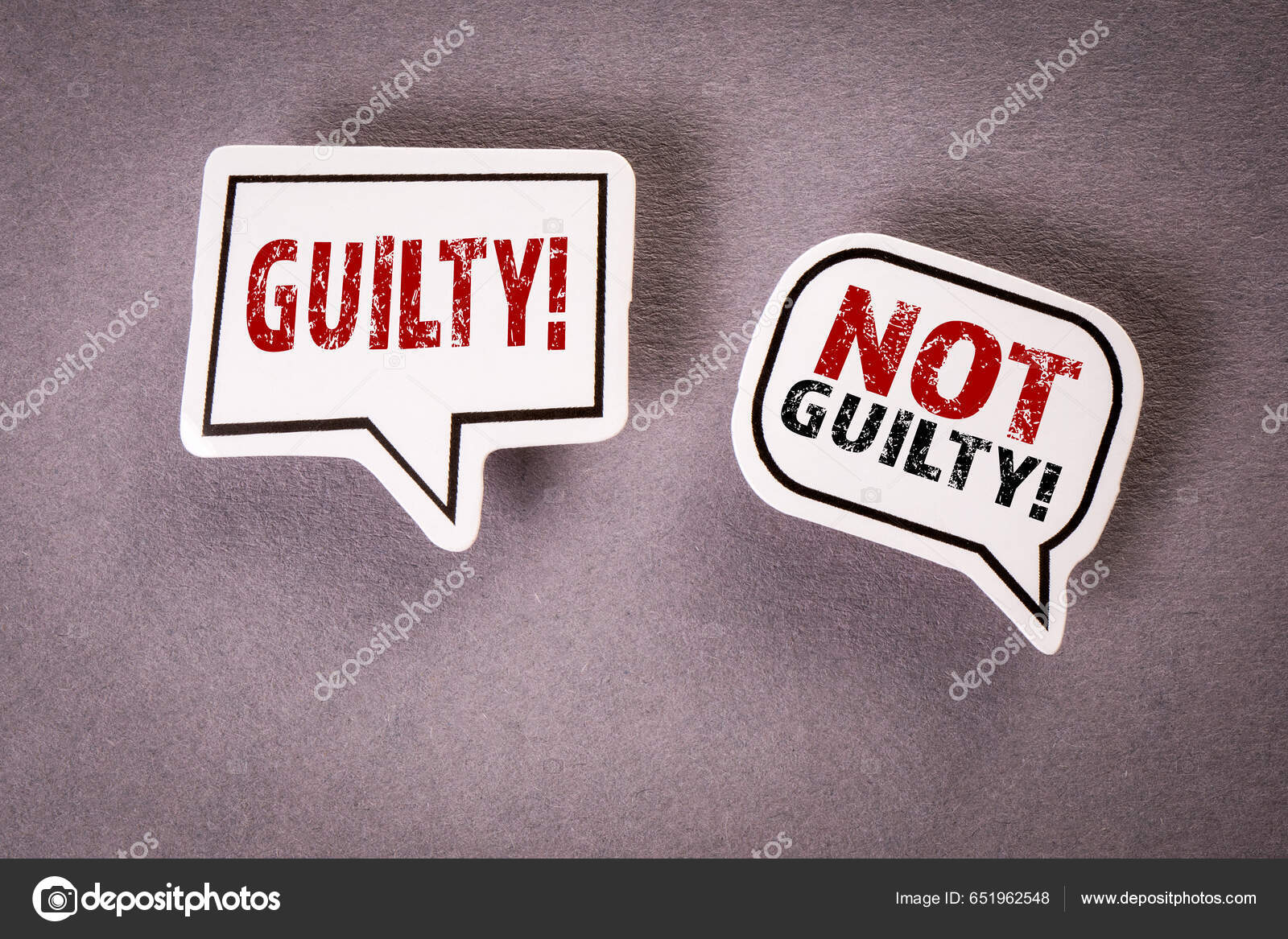 Guilty And Not Guilty Concept Law And Justice Stock Image Image Of