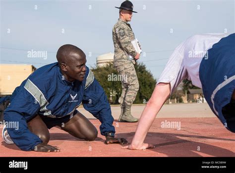 Guor Maker A Trainee At Air Force Basic Military Training Supports A