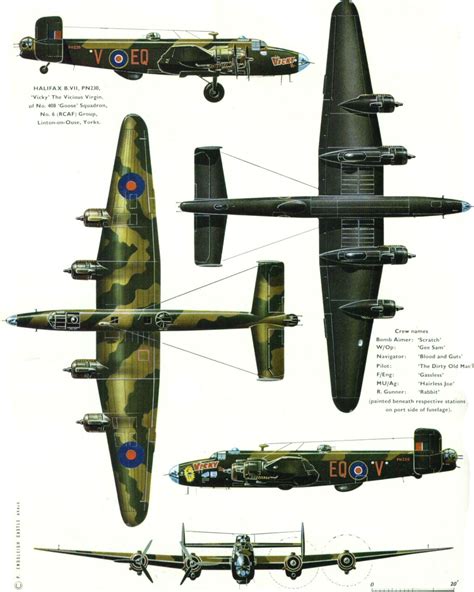 Halifax Mk3 Handley Page Halifax Wwii Airplane Aircraft