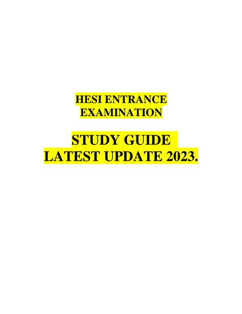 Hesi Entrance Examination Study Guide Hesi Entrance Examination Study