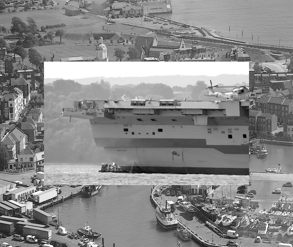 Hms Prince Of Wales Aircraft Carrier Portsmouth Harbour Editorial