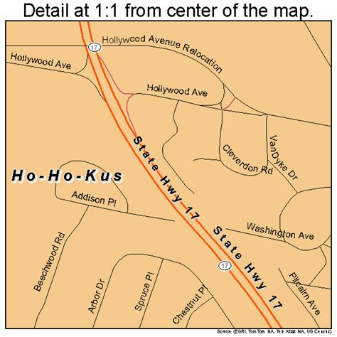 Ho Ho Kus New Jersey Street Map 3432310