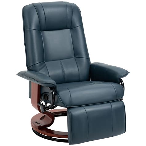 Homcom Faux Leather Adjustable Manual Swivel Base Recliner Chair With