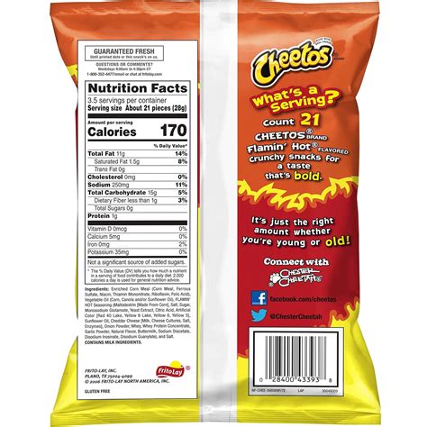 Hot Cheetos Food Label Pensandpieces