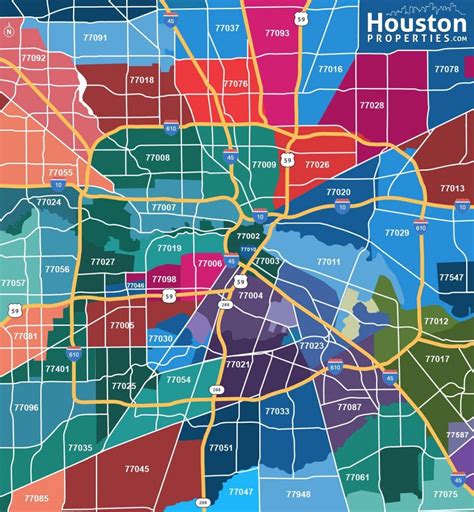 Houston Zip Code Map Map Of Houston Zip Codes