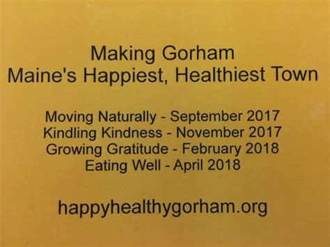 How The Town Of Gorham Intends To Become The Happiest Healthiest