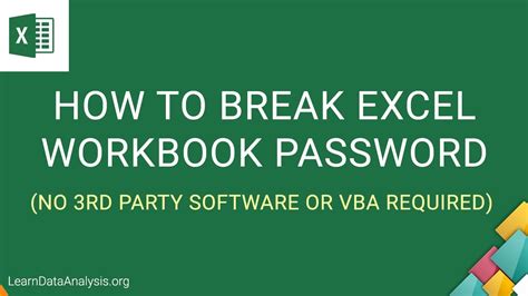 How To Break Excel Workbook Password Protection Without Software Ms