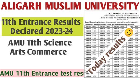 How To Check Amu Entrance Result 2023 Amu Result Amu 11Th