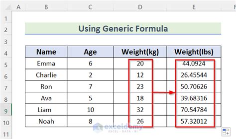 How To Convert Kg To Lbs In Excel 4 Easy Methods Exceldemy