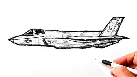 How To Draw A Fighter Jet F 35 Youtube