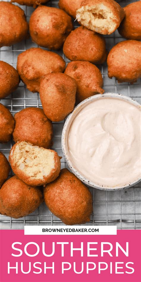 Hushpuppies With Spicy Dipping Sauce Brown Eyed Baker One Bite