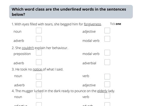 Identifying Word Classes Teaching Resources